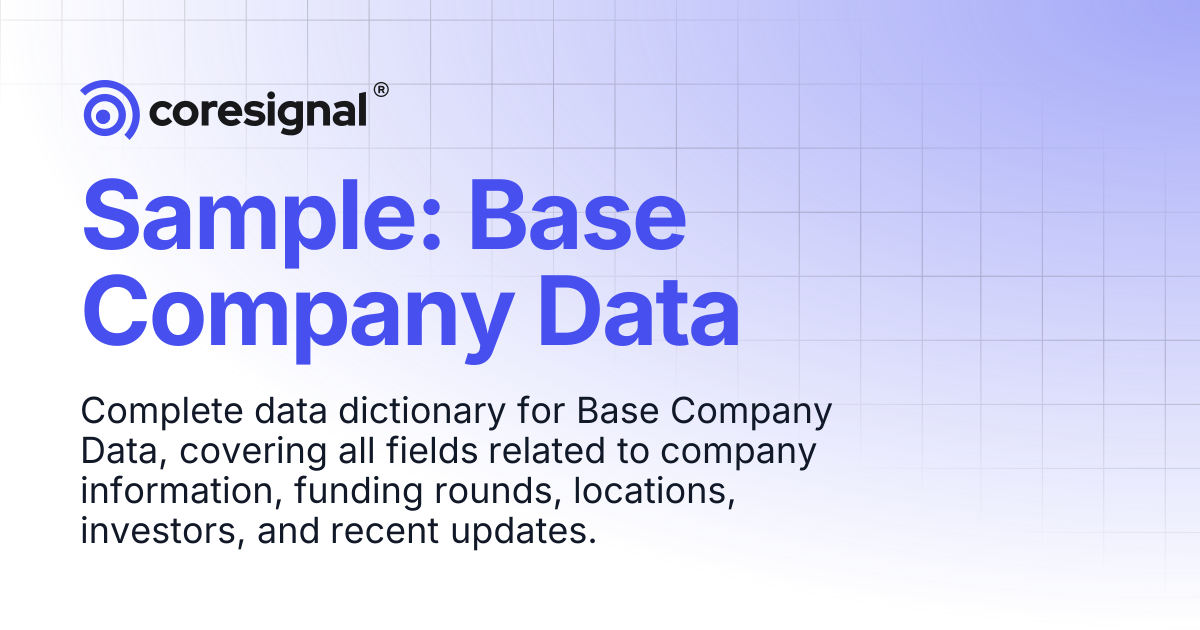 Sample: Base Company Data | Coresignal Docs