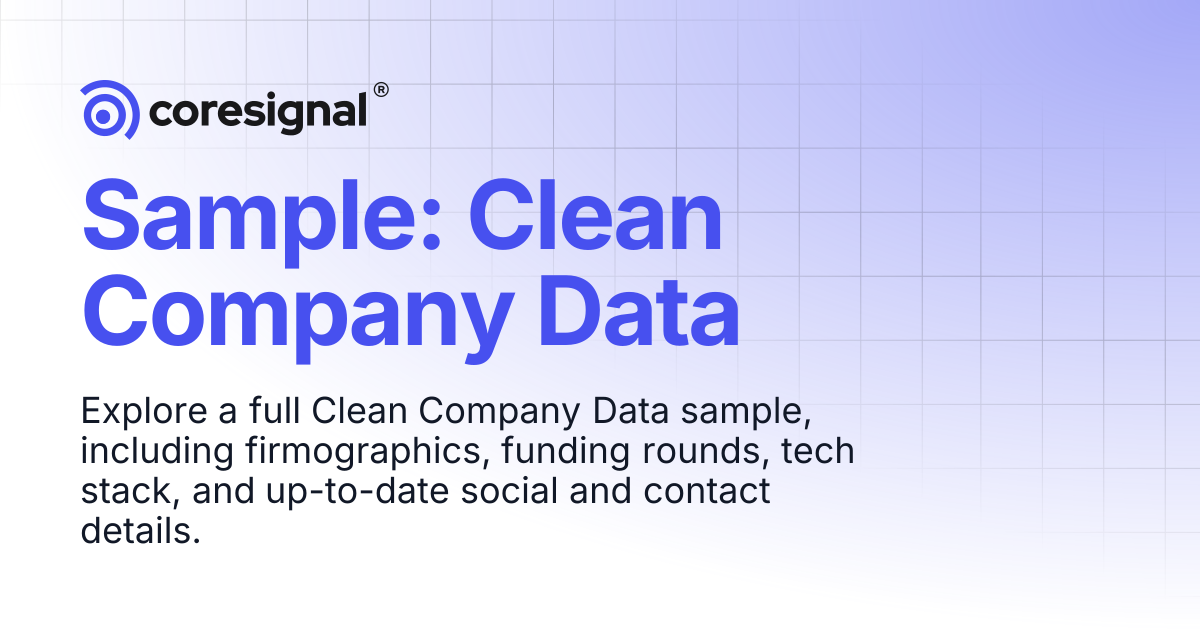 Sample: Clean Company Data | Coresignal Docs