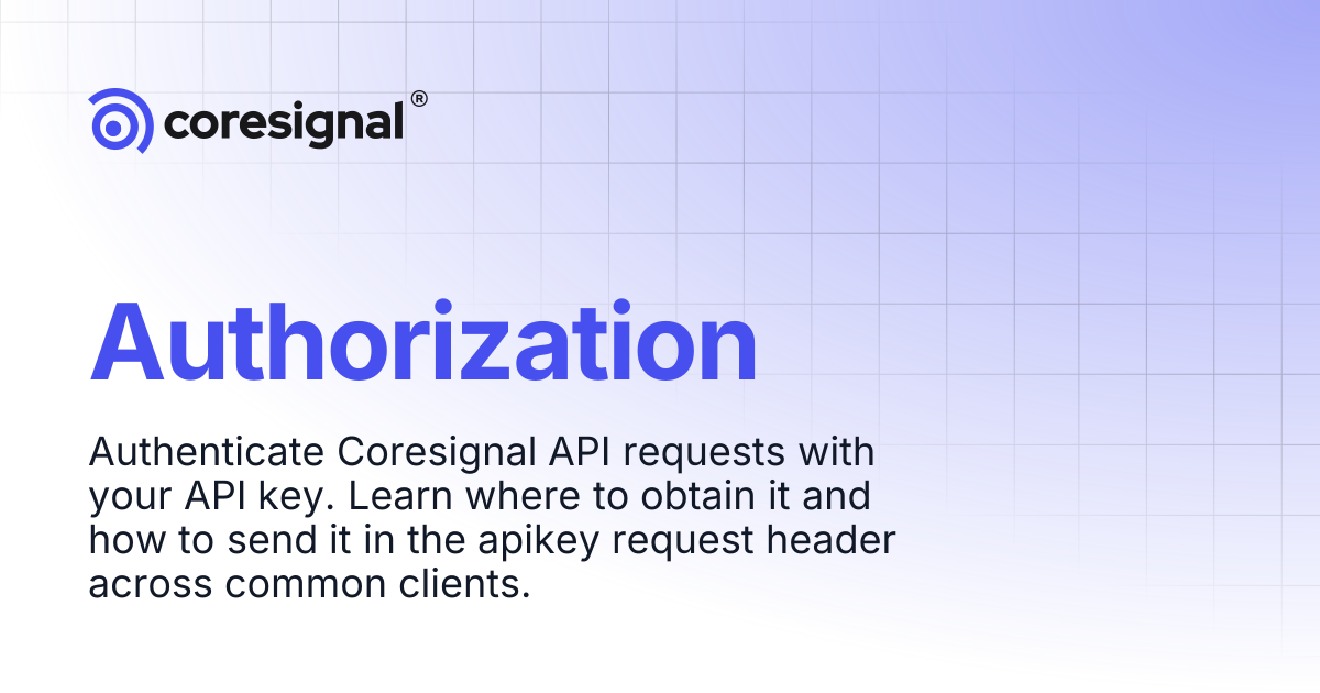 Authorization | Coresignal Docs