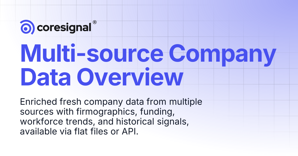 Multi-source Company Data | Coresignal Docs